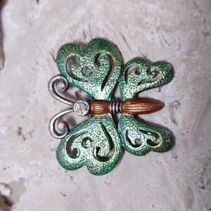 Vintage Patricia Dash 2097 "Sing Live Dance Love" Butterfly Brooch